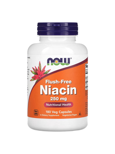 NOW Foods, Flush-Free Niacin, 250 mg, 180 Veg Capsules