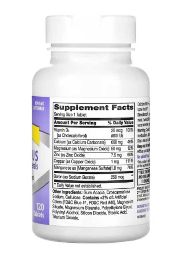 21st Century, 600+D3 Plus Minerals, 120 Tablets