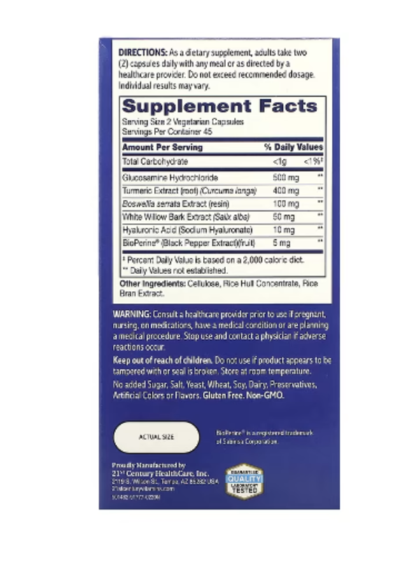 21st Century, Arthri-Flex Advantage + Turmeric, 90 Vegetarian Capsules