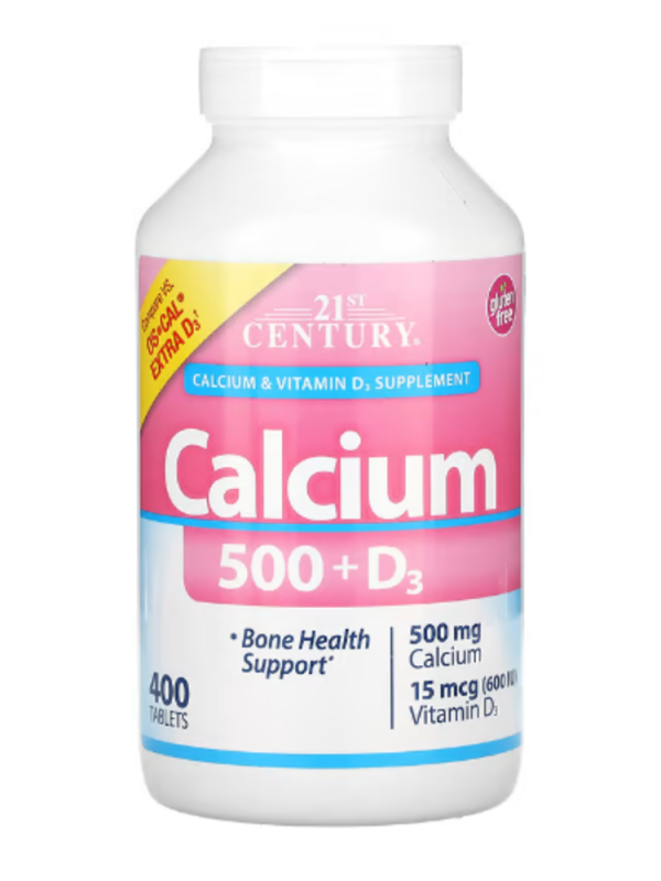 21st Century, Calcium 500 + D3, 400 Tablets