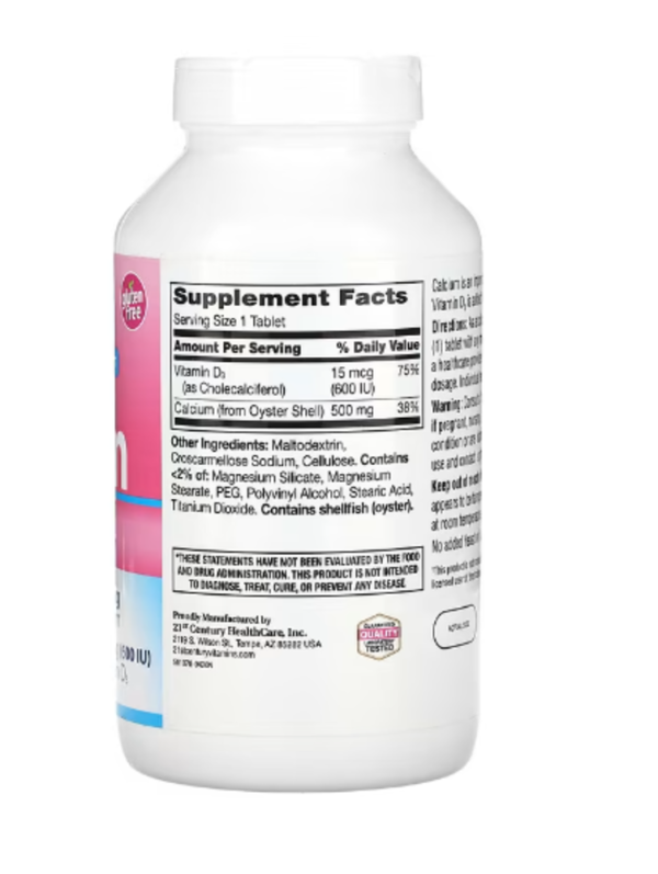 21st Century, Calcium 500 + D3, 400 Tablets