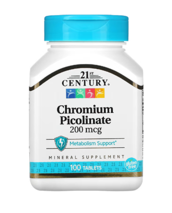 21st Century, Chromium Picolinate, 200 mcg, 100 Tablets
