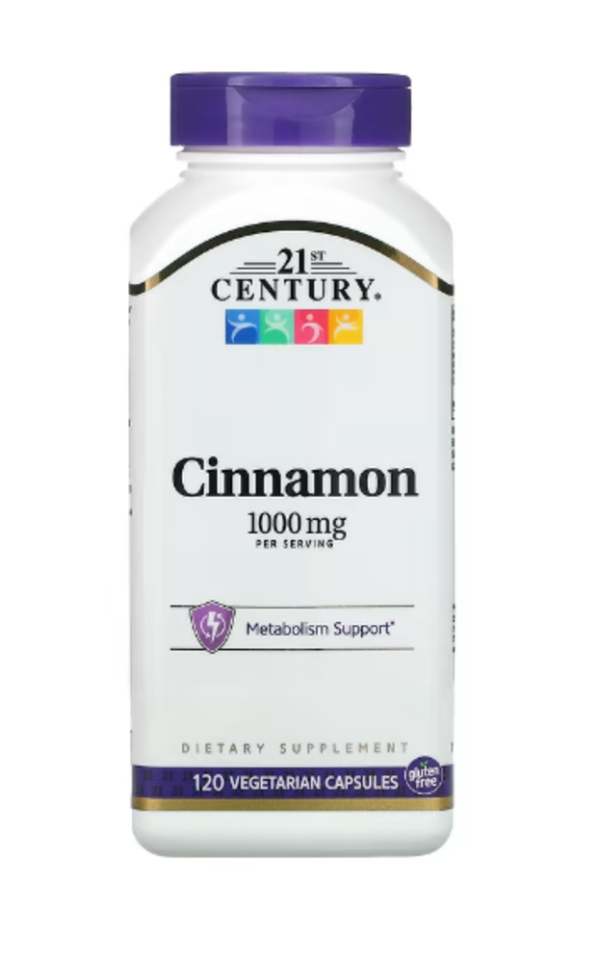 21st Century, Cinnamon, 1,000 mg, 120 Vegetarian Capsules (500 mg per Capsule)