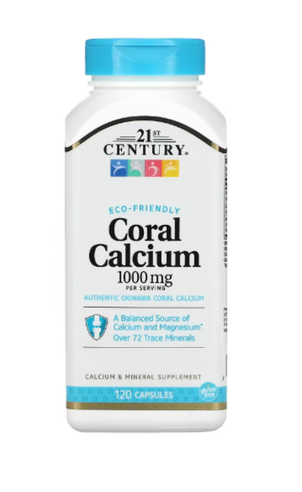 21st Century, Coral Calcium, 1,000 mg, 120 Capsules (250 mg per Capsule)