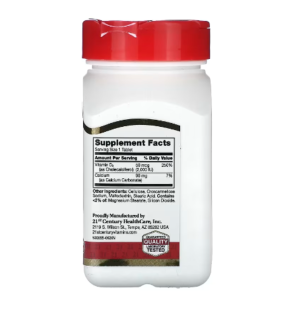 21st Century, D3, 50 mcg (2,000 IU), 250 Tablets
