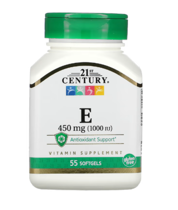 21st Century, E, 450 mg (1,000 IU), 55 Softgels