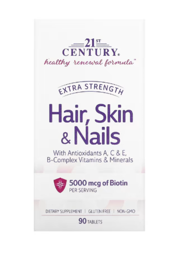 21st Century, Extra Strength Hair, Skin & Nails, 90 Tablets