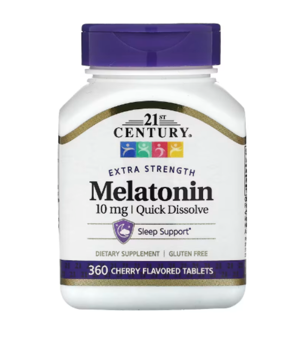 21st Century, Extra Strength, Quick Dissolve Melatonin, Cherry, 10 mg, 360 Tablets