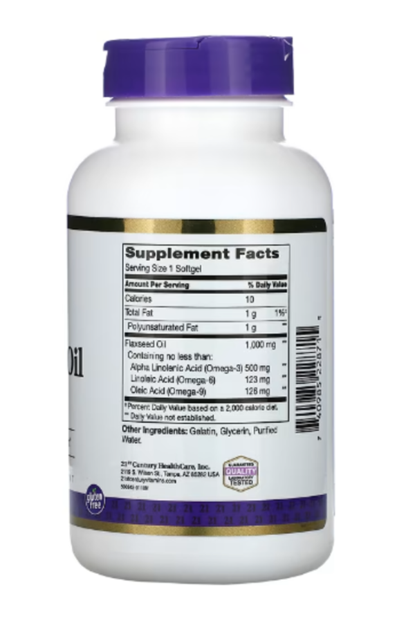 21st Century, Flaxseed Oil, 1000 mg, 120 Softgels
