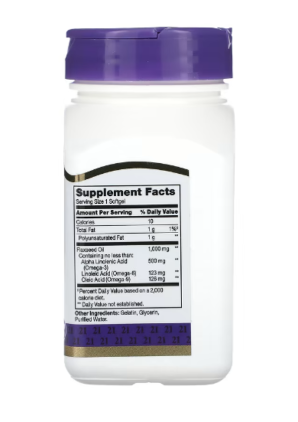 21st Century, Flaxseed Oil, 1,000 mg, 60 Softgels