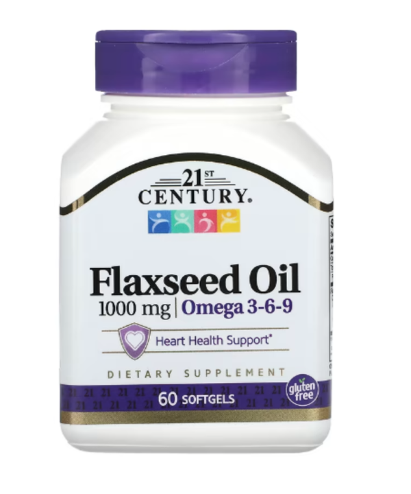 21st Century, Flaxseed Oil, 1,000 mg, 60 Softgels