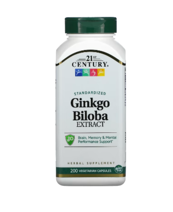 21st Century, Ginkgo Biloba Extract, Standardized, 200 Vegetarian Capsules