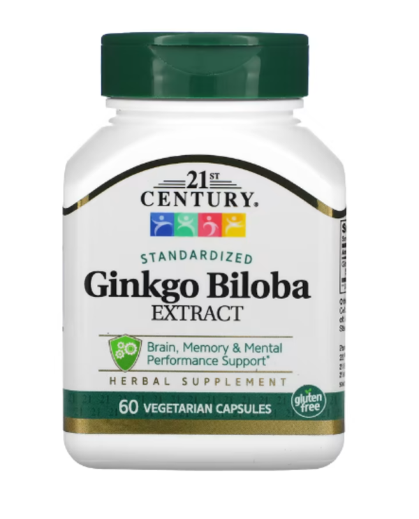 21st Century, Ginkgo Biloba Extract, Standardized, 60 Vegetarian Capsules