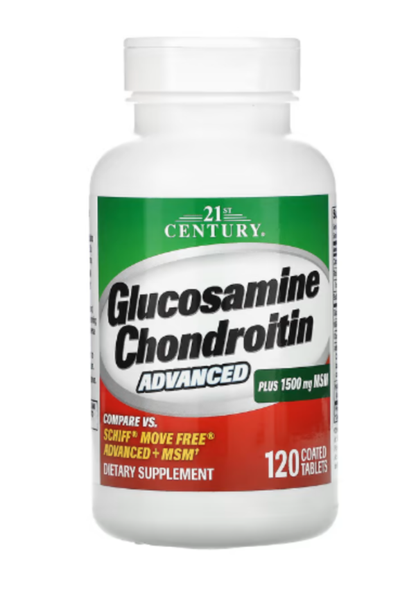 21st Century, Glucosamine Chondroitin Advanced, 120 Coated Tablets