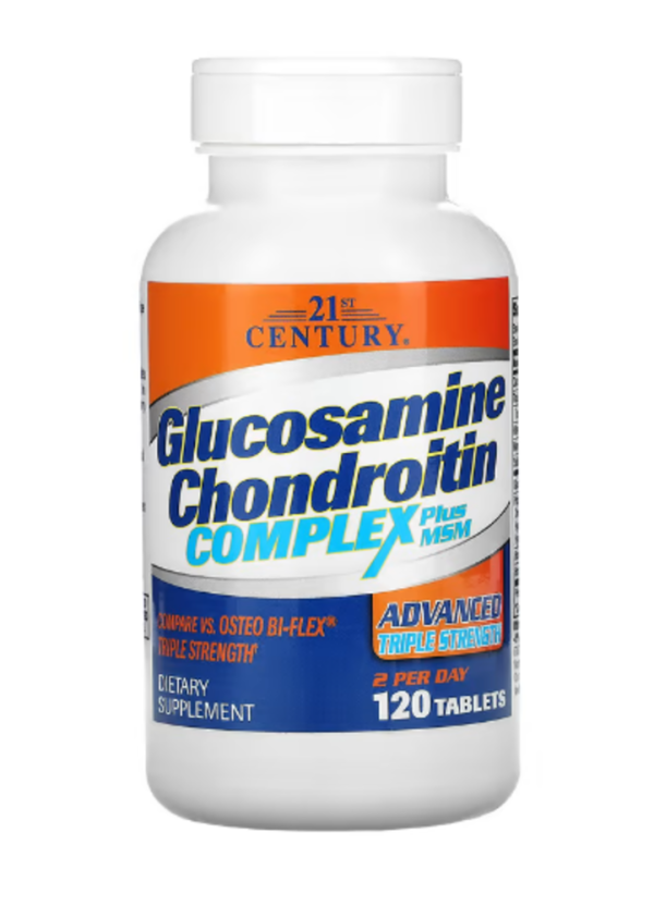 21st Century, Glucosamine Chondroitin Complex Plus MSM, Advanced Triple Strength, 120 Tablets