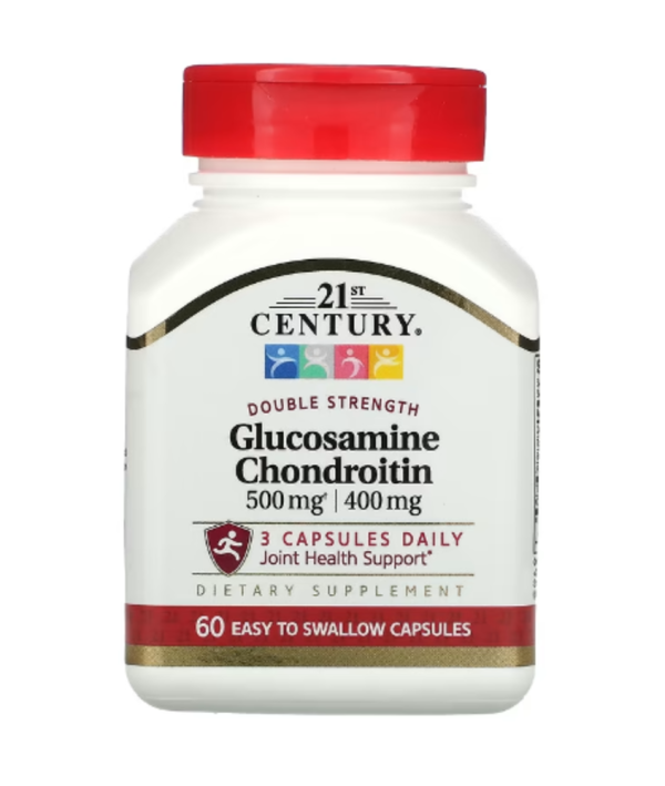 21st Century, Glucosamine / Chondroitin, Double Strength, 1500 mg / 1200 mg, 60 Easy to Swallow Capsules (500 mg / 400 mg per Capsule)