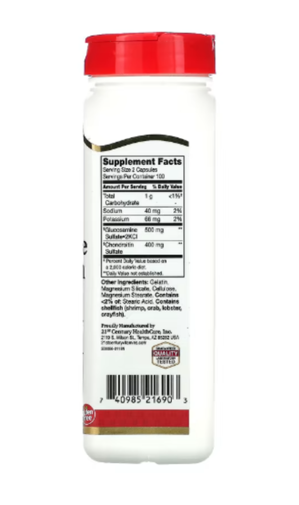 21st Century, Glucosamine / Chondroitin, Original Strength, 200 Easy to Swallow Capsules