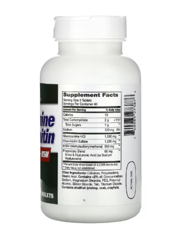21st Century, Glucosamine & Chondroitin Plus Hyaluronic Acid + MSM, 120 Tablets