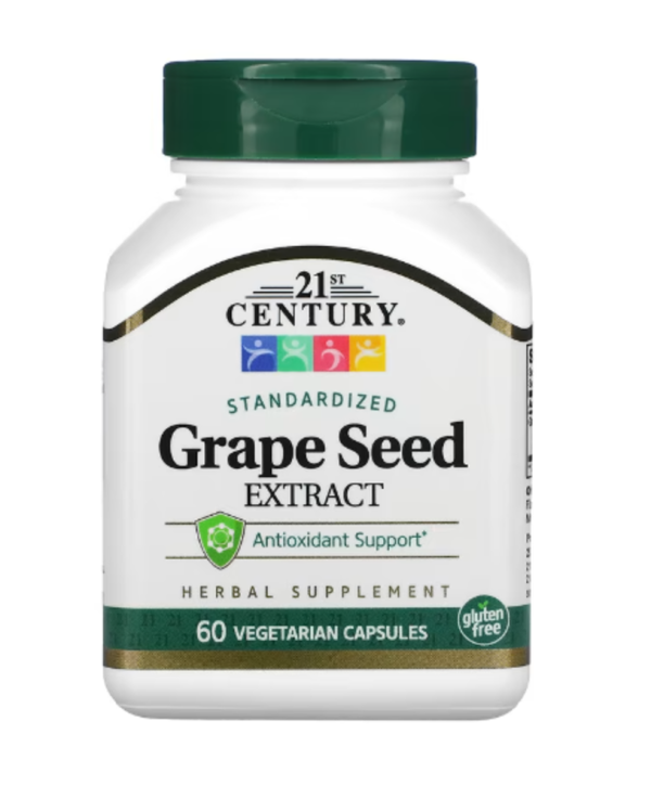 21st Century, Grape Seed Extract, Standardized, 60 Vegetarian Capsules