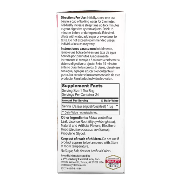 21st Century, Herbal Slimming Tea, Cranraspberry, Caffeine Free, 24 Tea Bags, 1.7 oz (48 g)