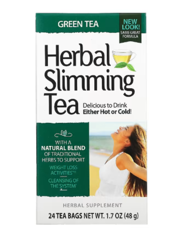 21st Century, Herbal Slimming Tea, Green Tea, 24 Tea Bags, 1.7 oz (48 g)