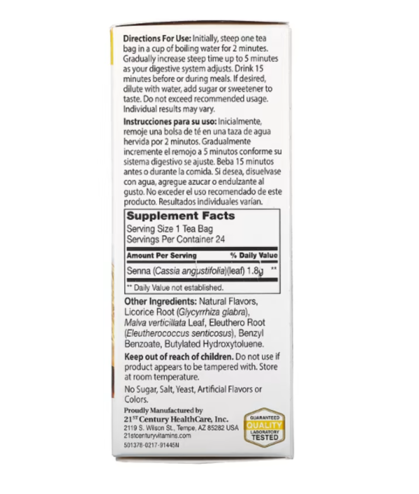 21st Century, Herbal Slimming Tea, Honey Lemon, Caffeine Free, 24 Tea Bags, 1.7 oz (48 g)