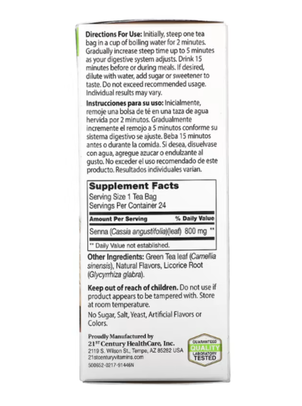 21st Century, Herbal Slimming Tea, Lemon-Lime, Caffeine Free, 24 Tea Bags, 1.7 oz (48 g)