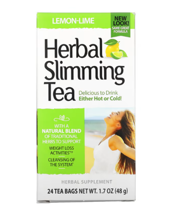 21st Century, Herbal Slimming Tea, Lemon-Lime, Caffeine Free, 24 Tea Bags, 1.7 oz (48 g)