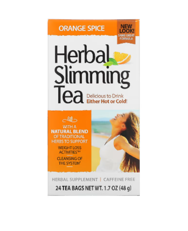 21st Century, Herbal Slimming Tea, Orange Spice, Caffeine Free, 24 Tea Bags, 1.7 oz (48 g)