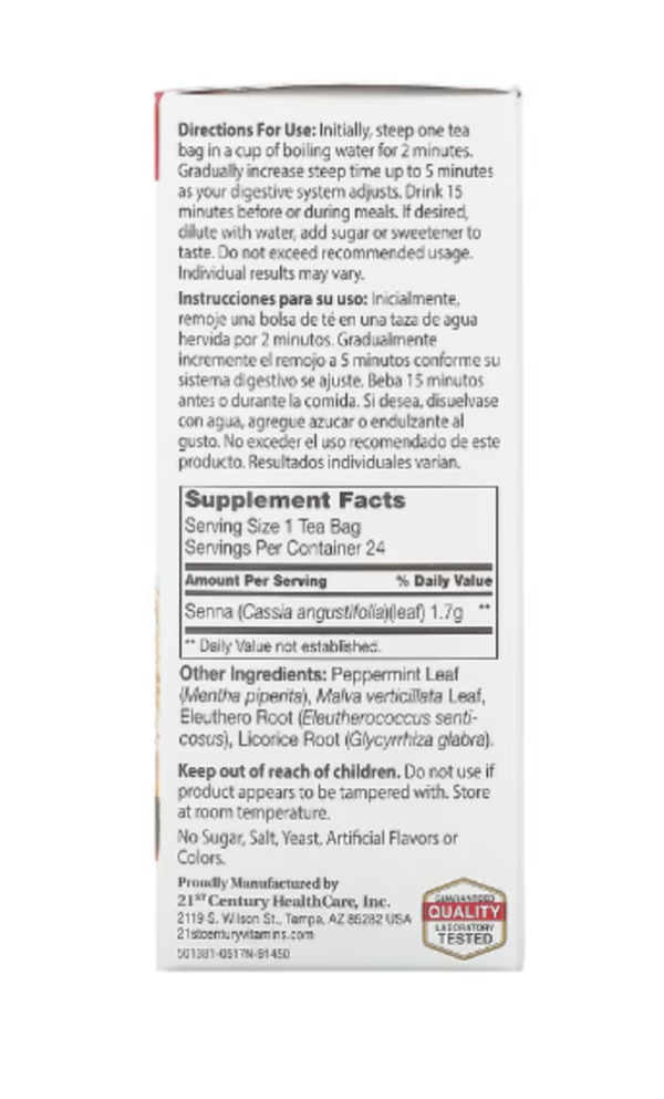 21st Century, Herbal Slimming Tea, Peppermint, Caffeine Free, 24 Tea Bags, 1.7 oz (48 g)