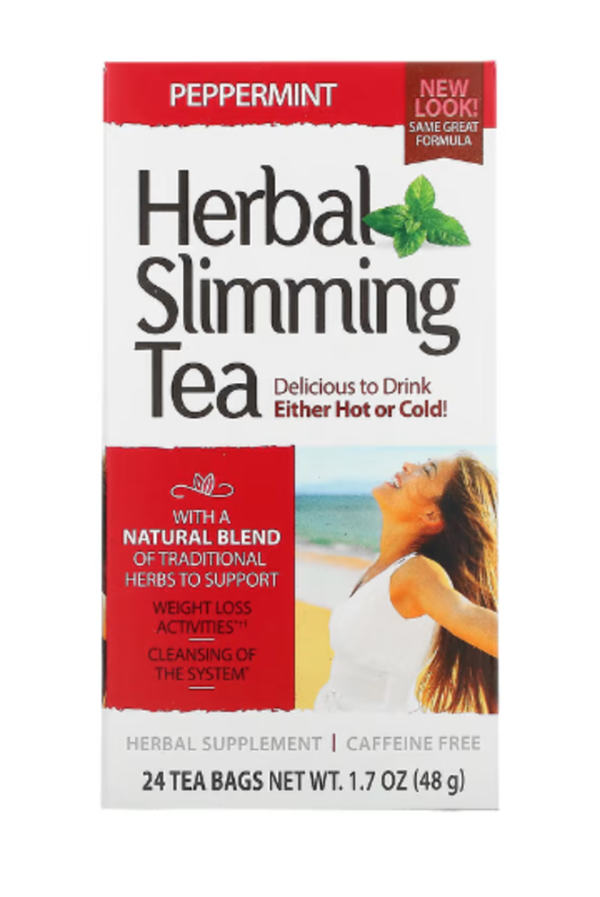 21st Century, Herbal Slimming Tea, Peppermint, Caffeine Free, 24 Tea Bags, 1.7 oz (48 g)