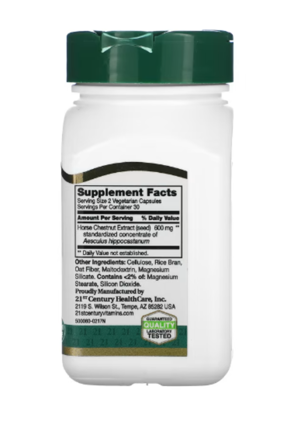 21st Century, Horse Chestnut Extract, Standardized, 60 Vegetarian Capsules