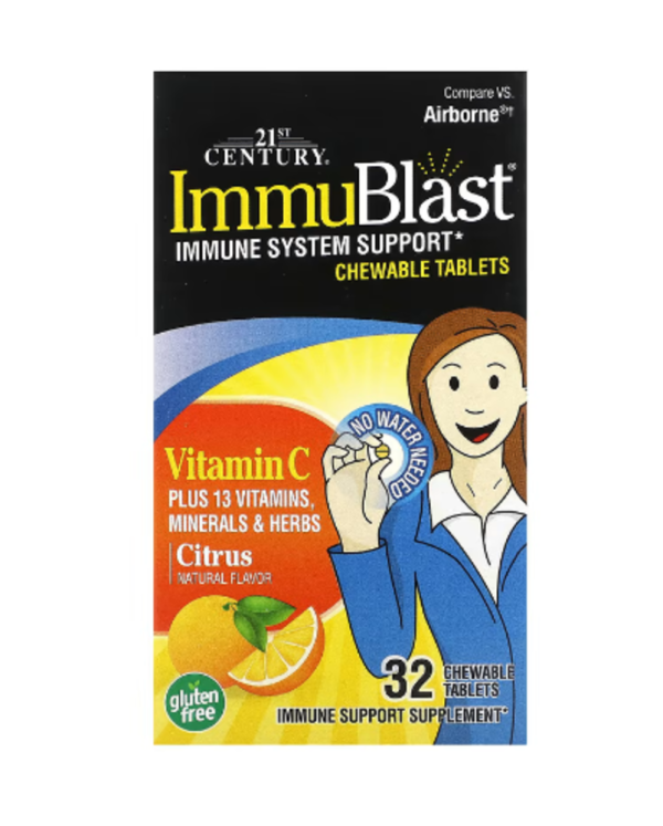 21st Century, ImmuBlast, Vitamin C, Citrus, 32 Chewable Tablets