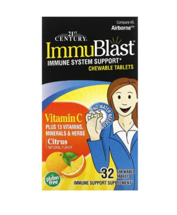 21st Century, ImmuBlast, Vitamin C, Citrus, 32 Chewable Tablets