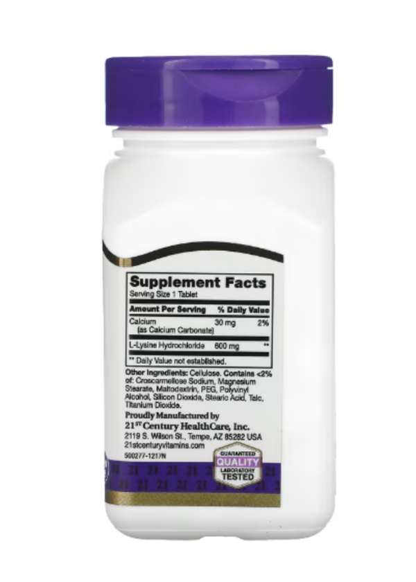 21st Century, L-Lysine, 600 mg, 90 Tablets