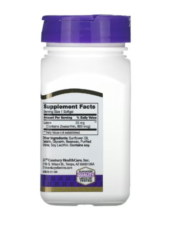 21st Century, Lutein, 20 mg, 60 Softgels