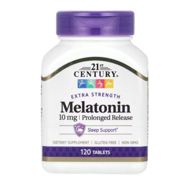 21st Century, Melatonin, Extra Strength, Prolonged Release, 10 mg, 120 Tablets