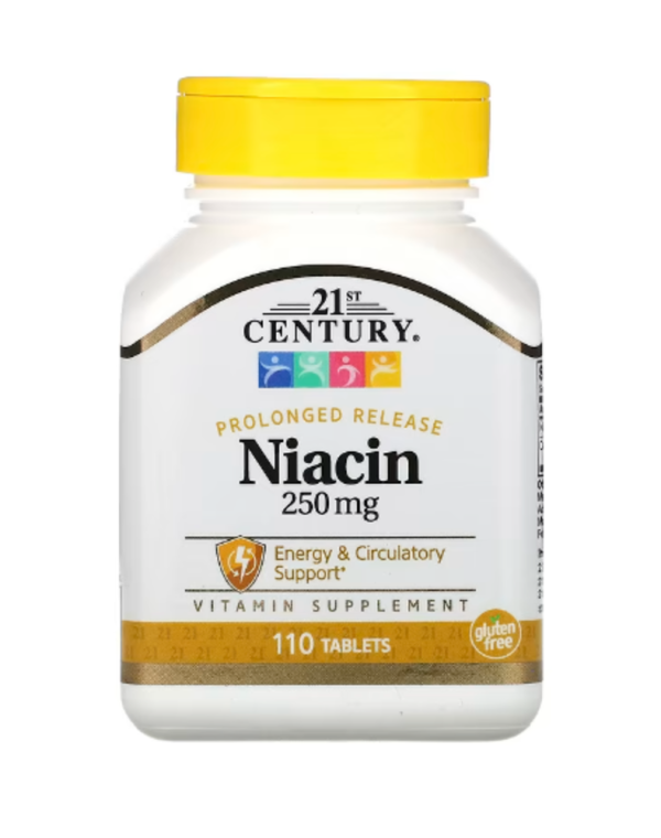 21st Century, Niacin, Prolonged Release, 250 mg, 110 Tablets