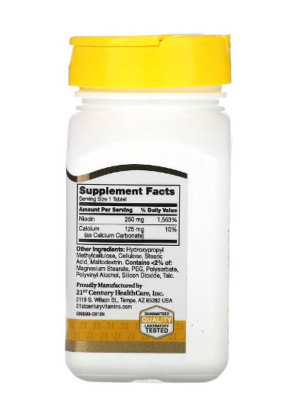 21st Century, Niacin, Prolonged Release, 250 mg, 110 Tablets