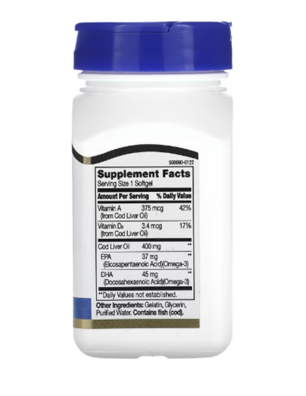 21st Century, Norwegian Cod Liver Oil, 400 mg, 110 Softgels