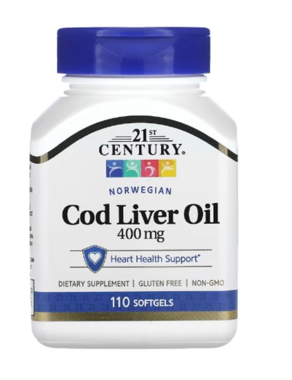 21st Century, Norwegian Cod Liver Oil, 400 mg, 110 Softgels