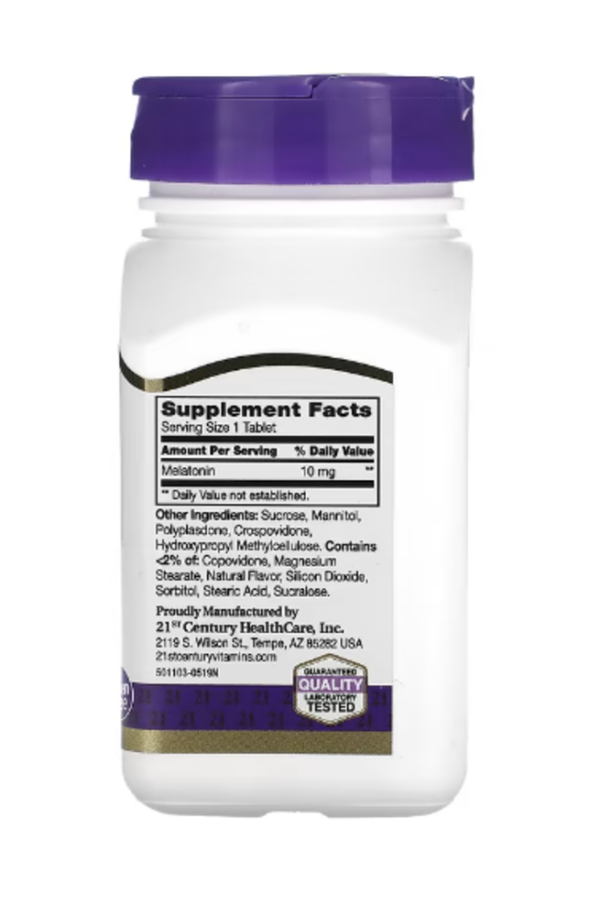 21st Century, Quick Dissolve Melatonin, Cherry, 10 mg, 120 Tablets