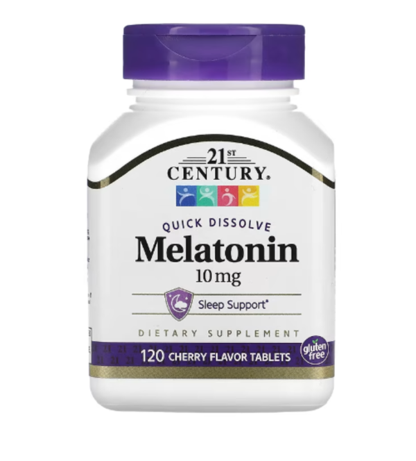 21st Century, Quick Dissolve Melatonin, Cherry, 10 mg, 120 Tablets