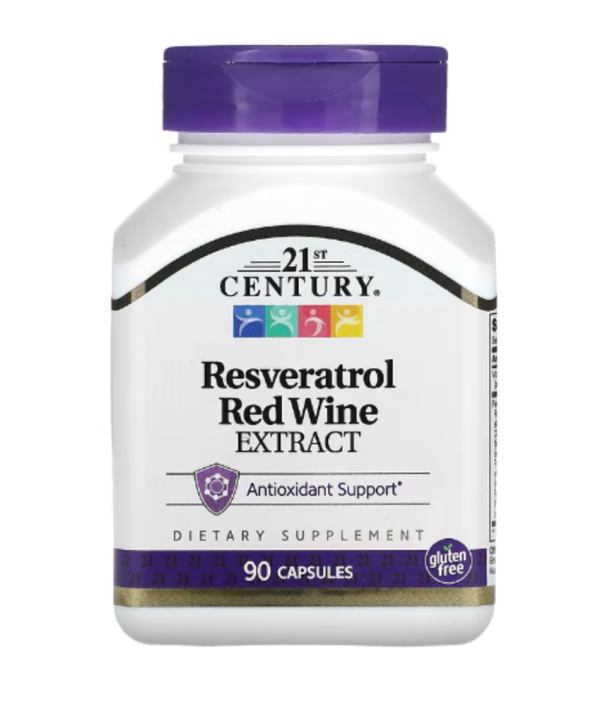 21st Century, Resveratrol Red Wine Extract, 90 Capsules