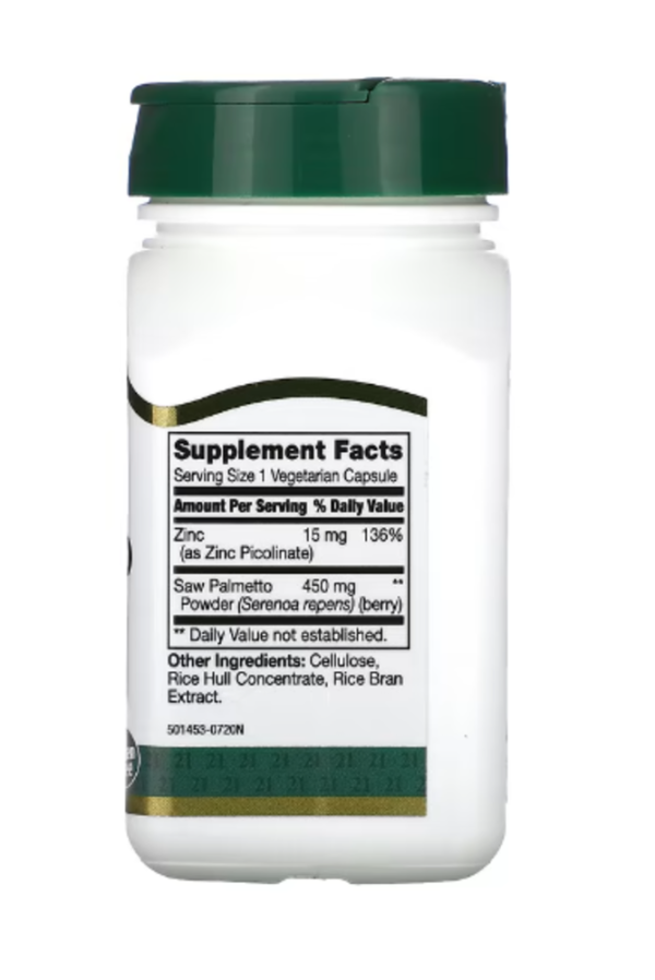 21st Century, Saw Palmetto, 450 mg, 60 Vegetarian Capsules