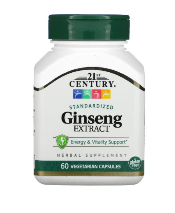 21st Century, Standardized Ginseng Extract, 60 Vegetarian Capsule