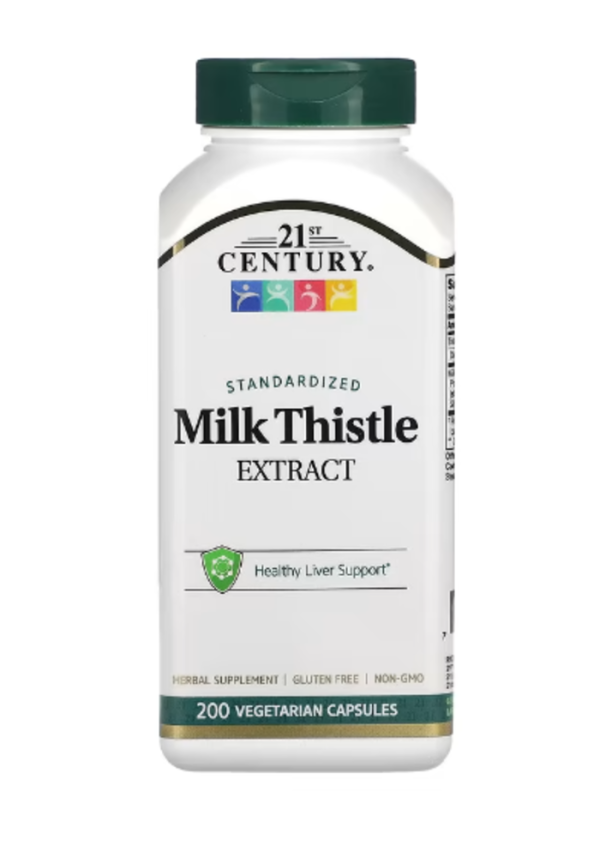 21st Century, Standardized Milk Thistle Extract, 200 Vegetarian Capsules