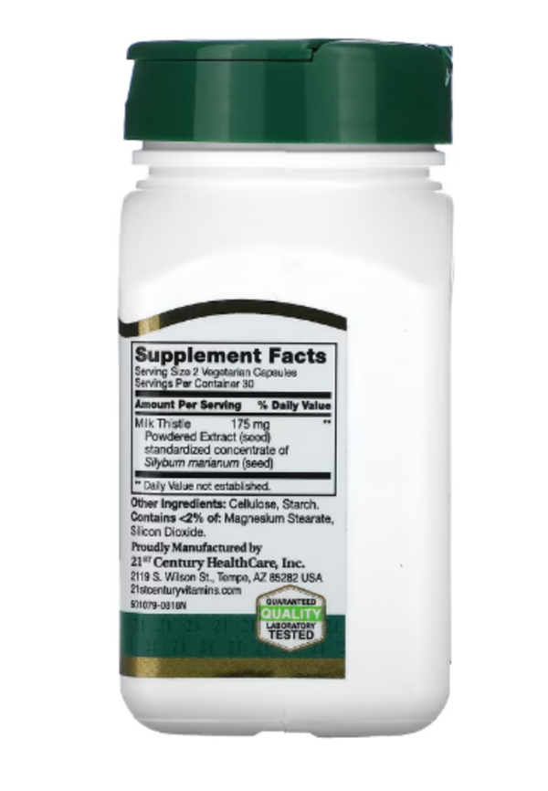21st Century, Standardized Milk Thistle Extract, 60 Vegetarian Capsules