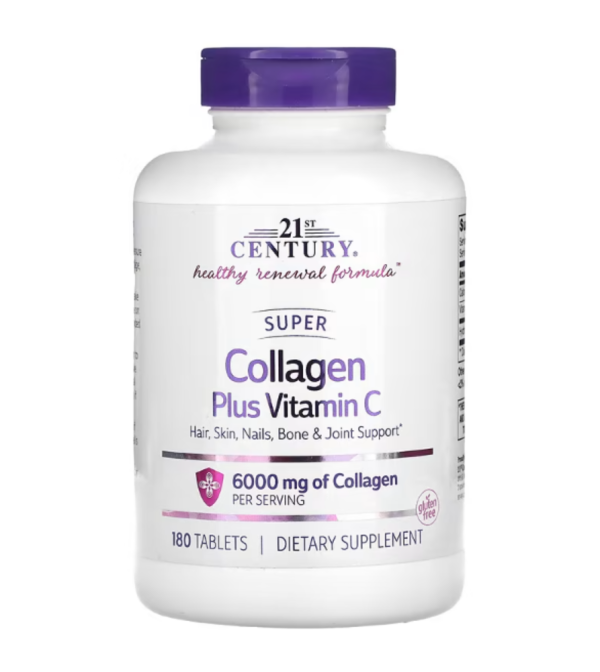 21st Century, Super Collagen Plus Vitamin C, 6,000 mg, 180 Tablets (1,000 mg per Tablet)
