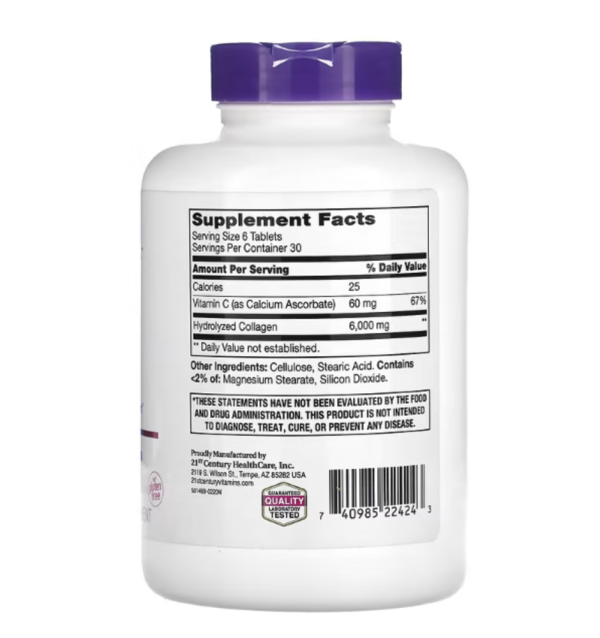 21st Century, Super Collagen Plus Vitamin C, 6,000 mg, 180 Tablets (1,000 mg per Tablet)